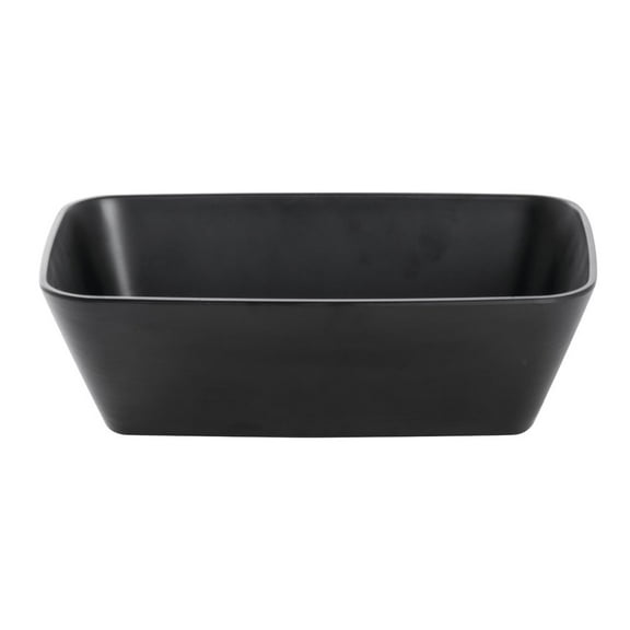 HUBERT® Soft Square Serving Bowl Black - 10 1/2" L x 6 1/2" w x 3 1/10" H