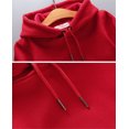 thumbnail image 4 of KPOPLK Kids Boy Solid Hoodie Fall Sweatershirt Long Sleeve Pullover Tops 2-10 Years Winter Thermal Clothes with Kangaroo Pocket Red Size 4-5 Years, 4 of 6
