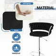 thumbnail image 5 of Baxluxe Velvet Bar Stools Set of 2, 360 Degree Swivel Bar Chairs with Footrest & Backrest, Adjustable Counter Height Barstool Dining Chairs, High Stool Pub Chairs for Kitchen Island, Black, 5 of 7