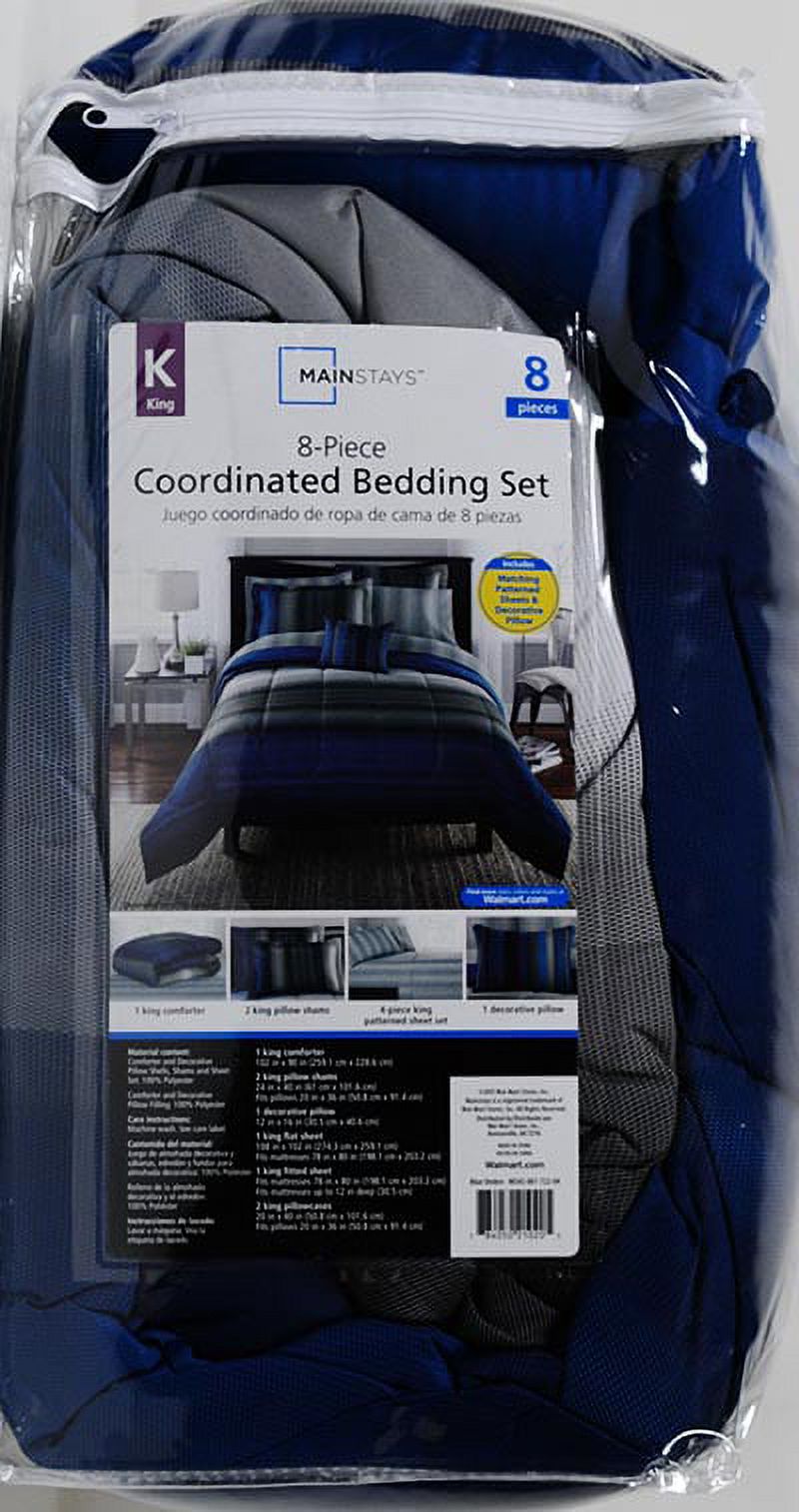 Mainstays King Ombre Bed in a Bag Bedding Set, 8 Piece - image 5 of 6