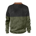 thumbnail image 3 of YLSDY Men's Soft Fleece Sweatshirt Long Sleeve Quarter Zip Pullover Stand Collar Sweatshirt Plush Vintage Color Block Sweater Green L, 3 of 3