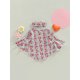 thumbnail image 4 of Lucakuins Infant Baby Girl Valentine#39;s Day Jumpsuit, Flare Manga Larga Cuello Redondo Letra/Corazón Estampado Mameluco + Diadema Lucakuins moda, 4 of 7