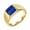 Gold Blue, variant on Men's and Women's Stainless Steel Classic Square Gemstone Ring Gold Green Size 10