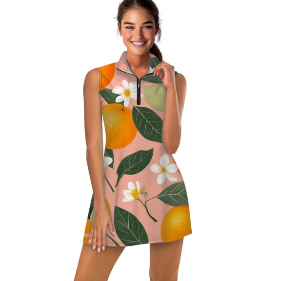 fresh citrus Sports Dresses Women Tennis Dress Outdoor Badminton Golf Quick-Drying And Breathable Sports Dress