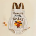 thumbnail image 5 of Faraee Baby Boy Girl My 1st Thanksgiving Outfit Sleeveless Turkey Bubble Romper Overalls Embroidered Waffle Newborn Bodysuit Clothes 0 3 6 9 12 18 Months, 5 of 8