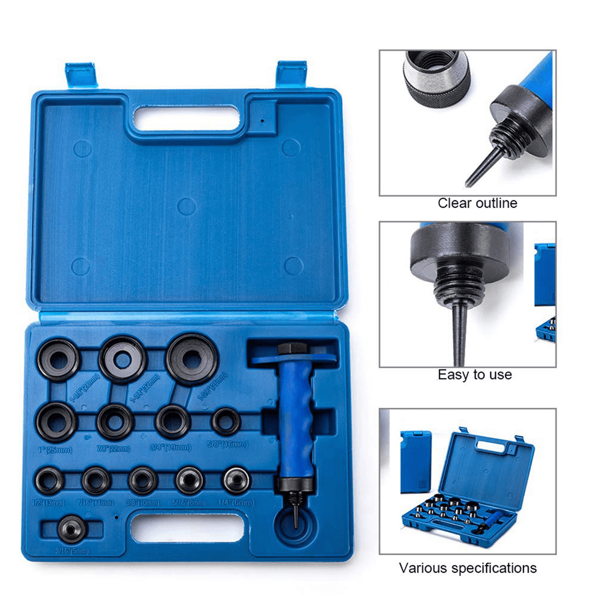 28Pcs Hollow Punch Set DIY Leather Craft Belt Punching Tool with Plastic Box DIY Leather Craft Household Tool 5mm-35mm