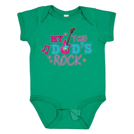 

Inktastic My Two Dads Rock with Guitar Gift Baby Girl Bodysuit