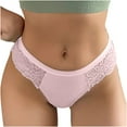 thumbnail image 5 of Bigersell Women Lace Thong Panties Lingerie G-String Low Waist Panties Underwear Lady Soft Breathable Comfort Panty Women’s Underpants Pink S, 5 of 7