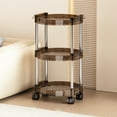 thumbnail image 3 of WRKEKC Clearance 3-Tier Rolling Storage Cart - Rotating Floor Shelf for Snacks/Toiletries, Universal Wheels, 3 of 6