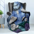 thumbnail image 4 of Trippy Soft Flannel Fleece Throw Blanket, Abstract Dreamlike Forest Scenery at Night Mushrooms Pixie Dust and Bubbles, Cozy Plush for Indoor and Outdoor Use, 50" x 70", Multicolor, by Ambesonne, 4 of 5