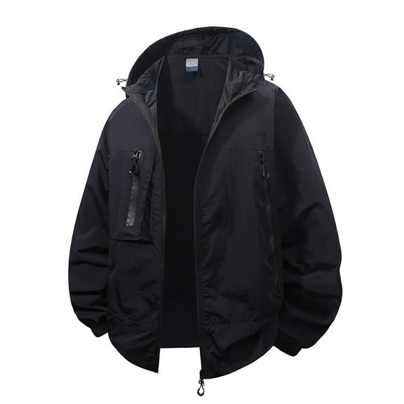 WTOBBY Men's and Women's Same Summer Sun Protective Clothing, Lightweight Breathable Anti-UV UPF 50  Outdoor Sports Skin Jacket for Sun Shade and Daily Use ,Black L