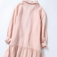 thumbnail image 4 of GaThRRgYP Women's Sundress Beach Holiday Flowy,Women's Elastic Waist Loose and Comfortable Solid Color Doll Shirt Linen Dress Pink M, 4 of 9