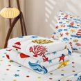 thumbnail image 5 of jejeloiu Playful Nautical Print Zipper Twin Comforter Sets with Fitted Sheet and 2 Pillowcases For Girls,Red Lighthouse Pattern Zipper Bedding Set,Multicolor,Polkadot Reversible,4 Pieces, 5 of 7