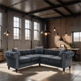 thumbnail image 2 of CRO Decor 62.5" Dark Gray Flannel 2-Piece Couch Living Room Sofa Set, 2 of 7