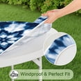 thumbnail image 5 of Blue White Tie Dye Mandala Pattern Round Fitted Tablecloth with Elastic Edge,Dining Table Cover Waterproof,Outdoor Round Tablecloth for Camping,Dining,Indoor and Outdoor, 5 of 7