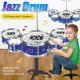 thumbnail image 5 of Kids Jazz Drum Set, Develop Rhythm  Coordination, Safe, Sturdy ABS Design, 5 of 6