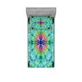 thumbnail image 2 of Ambesonne Green Fitted Sheet & Pillow Sham Set, Ombre Art Pink Indigo, Full, Green Pink, 2 of 3