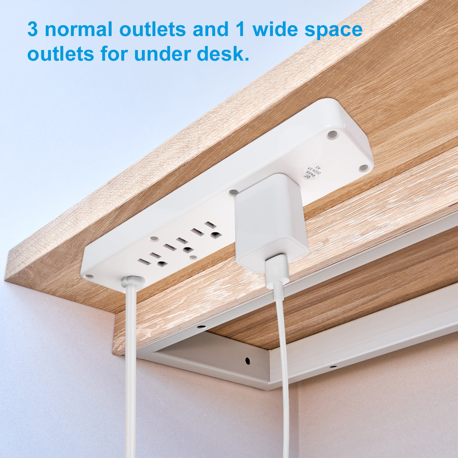 8 Outlets Double Side Recessed Power Strip with USB C PD 20W, Flush Mount Fast Charge Desktop Power Extender Built in Under Desk Multiple Power Outlets Flat Plug for Furniture Table Conference