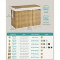 thumbnail image 5 of 52.8 Gallon (200L) Foldable Laundry Hamper with Lid & Wheels - Large Clothes Basket with Removable Liner, Handles, Synthetic Rattan - Portable Storage for Bedroom, Bathroom, Laundry Room, 5 of 9