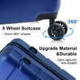 thumbnail image 5 of Luggage Sets 3 Piece Hardside Suitcase Set with Spinner Wheels Durable Lightweight Luggage with TSA Lock (20in/24in/28in), Blue, 5 of 8