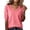 Pink, variant on CIENVNSTG Short Sleeve Sweater for Women Solid Color V Neck Pullover Tops Summer Business Elbow Length Sleeve Shirt Daily Casual Outfit Clothes L