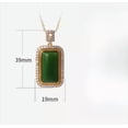 thumbnail image 3 of K-KED Green Jade Crystal Pendant Necklace Charm 18K Gold Plated Chain Dainty Gemstone, 3 of 5