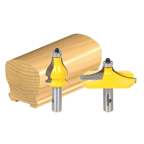 Yonico 2 Bit Handrail Router Bit Set - Standard/Bead 18222