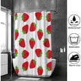 thumbnail image 4 of Coolnut Bath Shower Curtain Liners Juicy Strawberry 66x72in Polyester Waterproof with 12 Curtain Hooks, 4 of 6