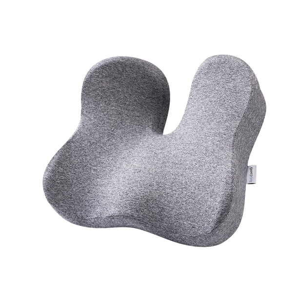 Memory Foam Seat Cushion, Extra Large Ergonomic Office Chair Cushion for Back & Tailbone Pressure Relief, Non-Slip Bottom Seat Pad for Home, Office, Gaming & Car Driving (Light Grey)