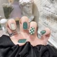 thumbnail image 1 of 24 Piezas Juego De Uñas Postizas Con Pegamento Mate Largas Francesas Cuidado Falsas Gao Jinjia unisex, 1 of 2