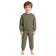 thumbnail image 2 of UACY Toddler Boys or Girls Sweatshirts Fall Winter Outfits Long Sleeve Plain Crewneck Sweatshirt and Jogger Pants Set, 2 of 4