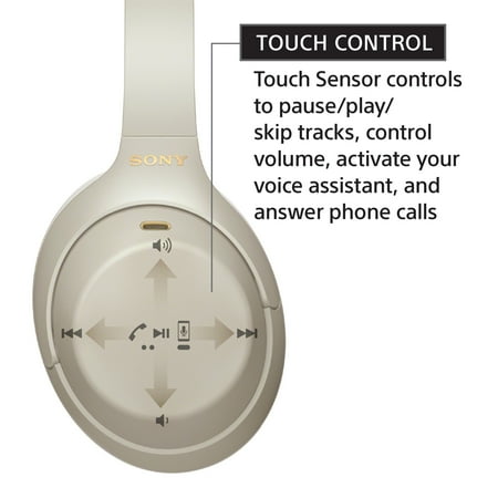 Sony - WH1000XM4 Wireless Noise-Cancelling Over-the-Ear Headphones - Silver