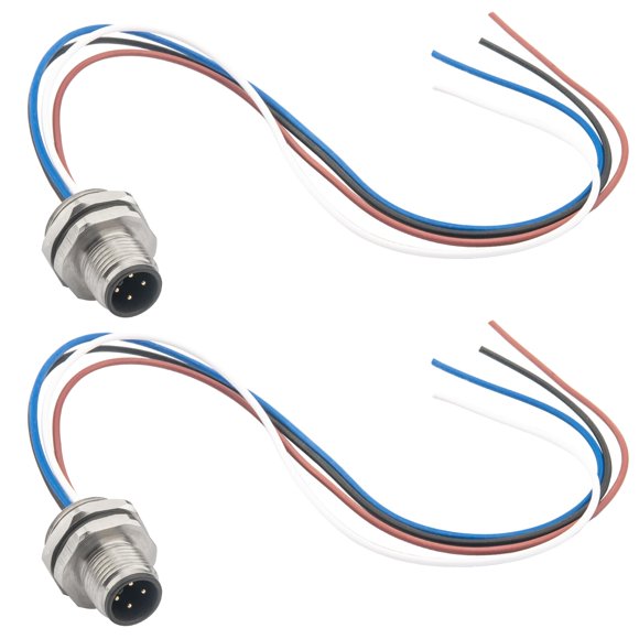 Cable conector Hamadap M12 macho de 4 pines IP67, paquete de 2, 20 cm