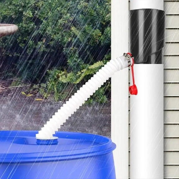 Rainwater Collection Kit UV Weatherproof Rain Diverter Kit Portable Rain Barrels to Collect Rainwater B