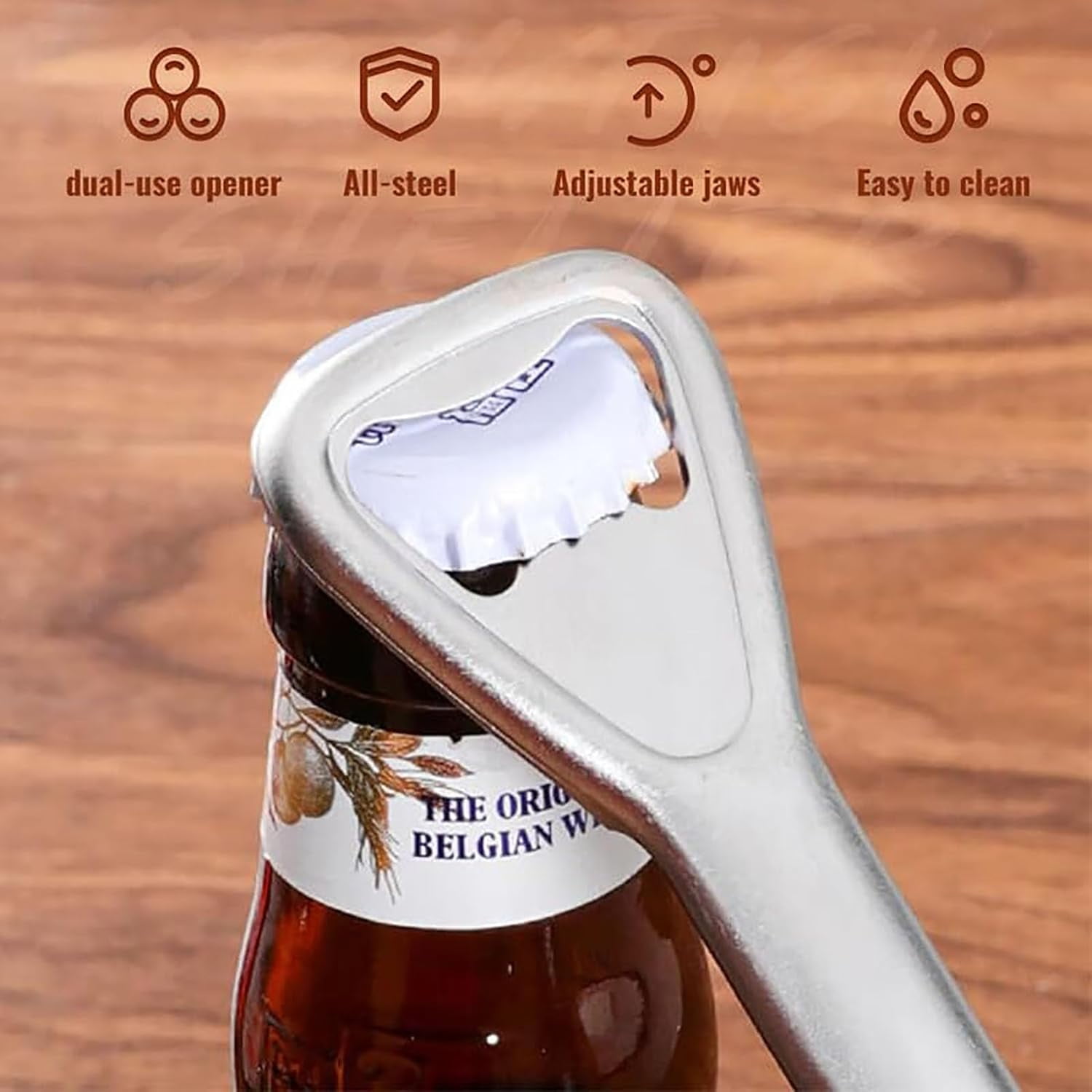 ABPETE 2 in 1 Adjustable Jar Opener, 2024 New Adjustable Jar Opener for Weak Hands Multi-function Can Opener Manual Lid Gripper Opener and Bottle Opener Tool for Home Kitchen Gadgets (4Pcs)
