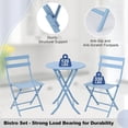 thumbnail image 5 of 3 Pcs Patio Bistro Set Folding Bistro Table and 2 Chairs Outdoor Furniture Sets with Premium Frame Space Saving Weather Resistant for Bistro Balcony Yard Garden Porch Lawn Round Tube, 5 of 7