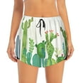 thumbnail image 2 of Fotbe Cartoon Cactus Womens High Waist Running Shorts Athletic Workout Quick Dry Shorts for Women with Pockets Gym Yoga Summer Shorts-Small, 2 of 9