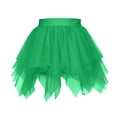 thumbnail image 3 of hotojiny Mini Skirt for Women High Waist Mesh Flowy Hem Summer Skirts Multi-layer Ruffle Trim Fashion Dance Party Skirt Clubwear, 3 of 4