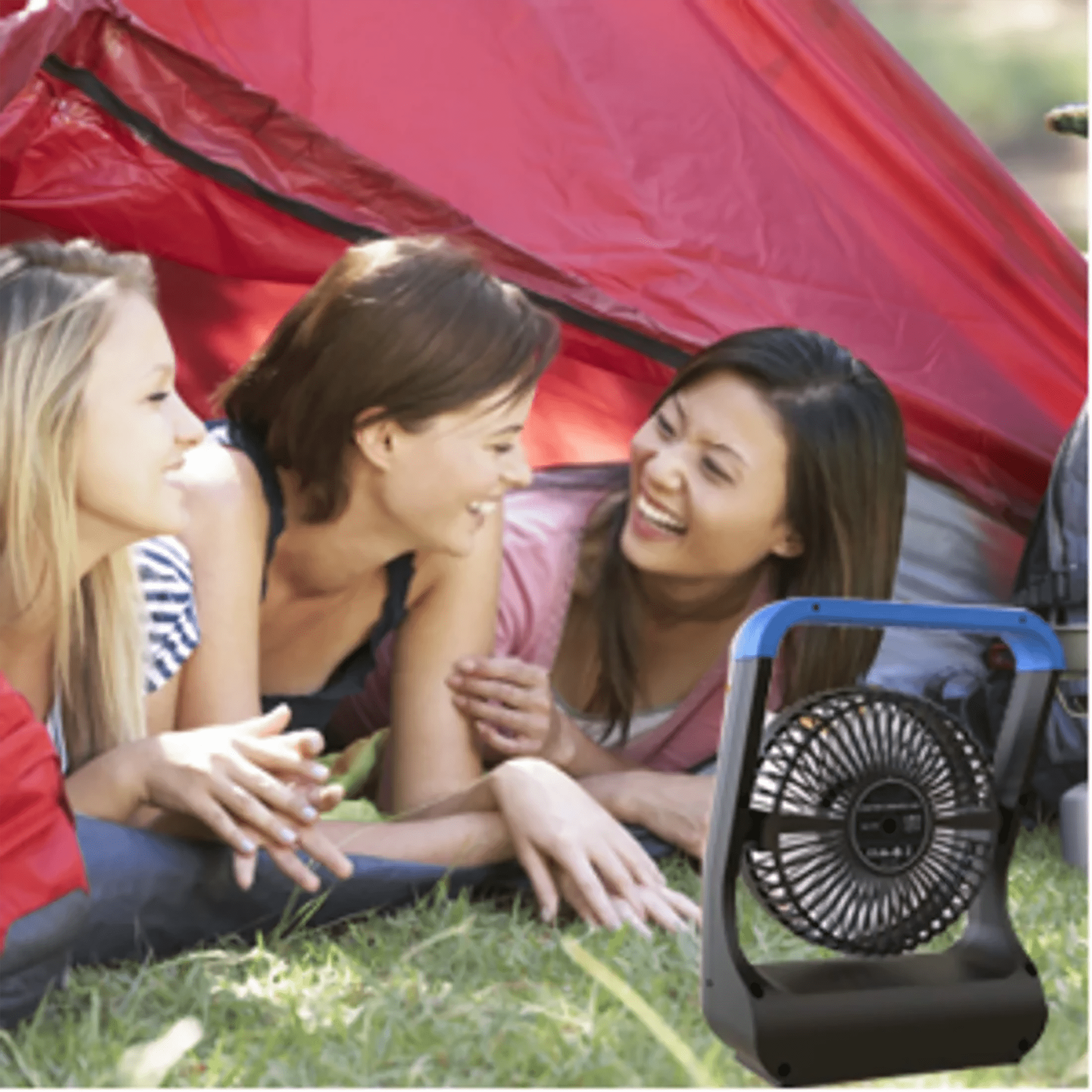 (2 pack) Gazeled Battery Operated Fan,Camping Fan, Super Long Lasting, Portable D-Cell Battery Powered Desk Fan with Timer,3 Speeds, Quiet, 180° Rotation,Cooling Fan for Bedroom,Home,Office,Outdoor, 5'',Blue