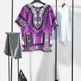 thumbnail image 2 of Camiseta Dashiki africana para hombres y mujeres, manga corta, ropa tribal cómoda de verano, cuello en V, ropa clásica con estampado Floral Tal única Sunnimix Camisa Africana Dashiki, 2 of 7