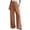 Brown, variant on Linen Wide Leg Pants Woman High Waisted Pull On Button Drawstring Baggy Casual Summer Palazzo Pants with Pockets(Brown,L)