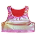 thumbnail image 2 of iixpin Big Girls Shiny Metallic Camisole Tank Tops Jazz Hip Hop Dance Costume Party Fancy Vest Tee Red 2-6, 2 of 7