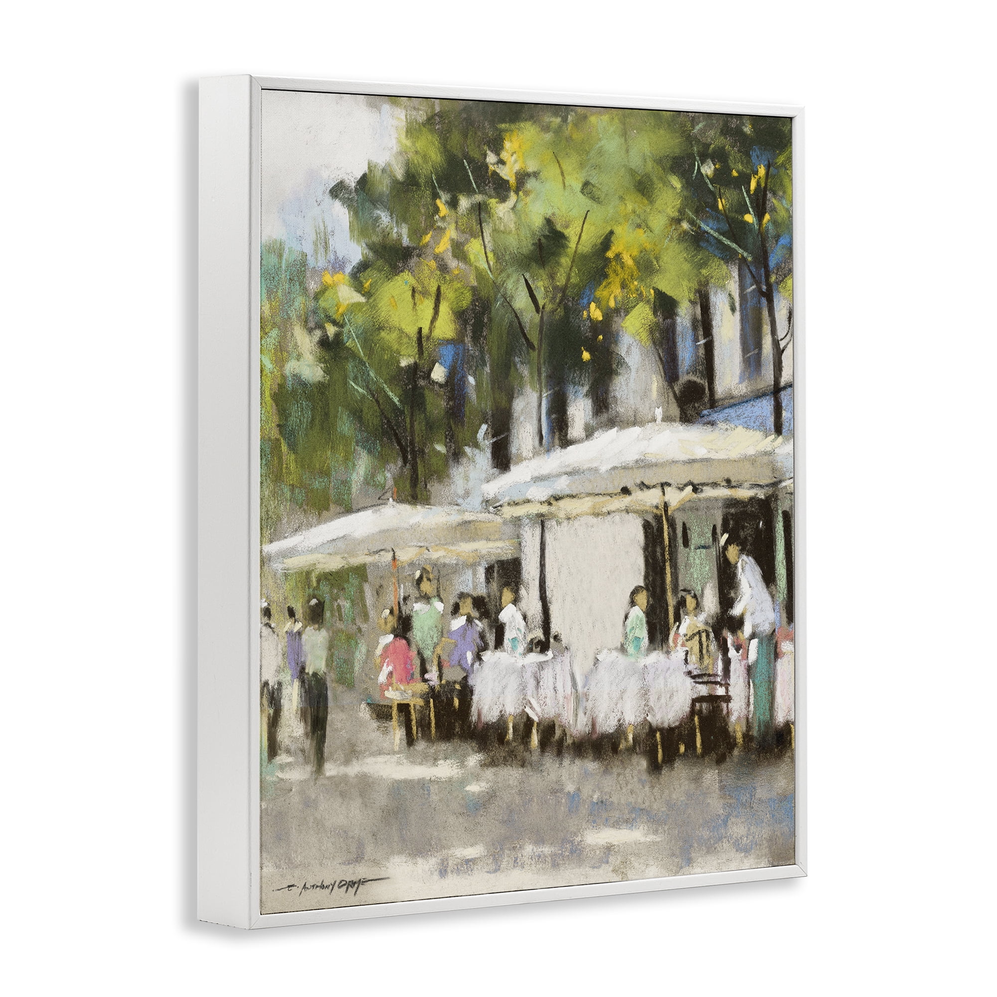 Stupell Industries Sunny Street Cafe Dining White Framed Giclee Art, design by Anthony Orme