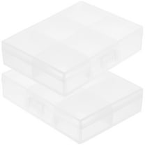 MEIBUTYUP 2-Pack Transparent Photo Case Storage Container for Cards, Accessories, and Small Items Organizer