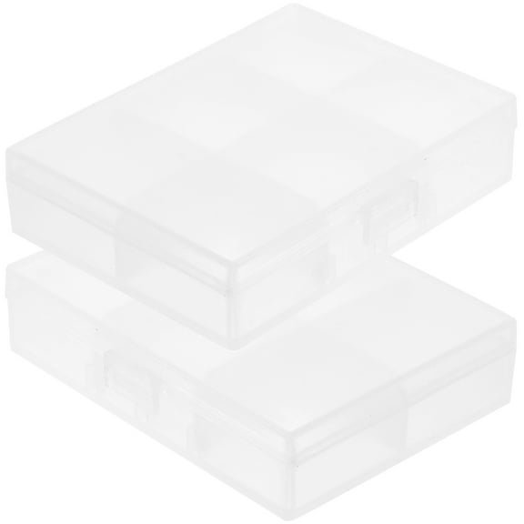 MEIBUTYUP 2-Pack Transparent Photo Case Storage Container for Cards, Accessories, and Small Items Organizer