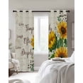 thumbnail image 2 of Yellow Sunflower Blackout Curtains 45 Inches Long, Kitchen Black Out Window Treatments, Summer Botanical Elegant Pastoral Floral Thermal Insulated Lined Drapes for Small Window with Grommet 42"x45", 2 of 8