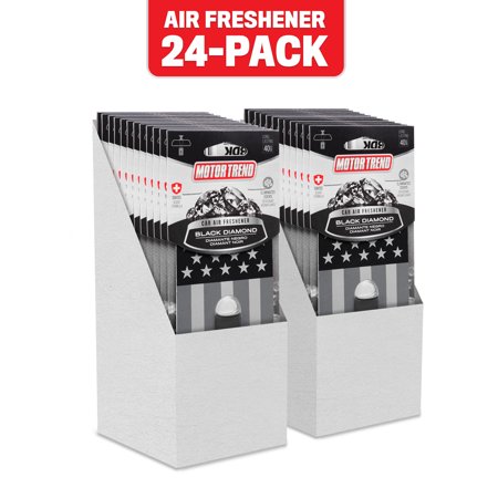 Motor Trend Black Flag Car Air Freshener  Black Diamond Scent (24-Pack) – Long Lasting Odor Eliminator with Swiss Formula  Super Strength for Auto  Truck  Van and SUV