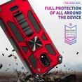 thumbnail image 3 of Cricket Debut / AT&T Calypso 2 Case with Tempered Glass Screen Protector Ring Car Mount Kickstand Hybrid Hard PC Soft TPU Shockproof Protective Phone Case - Red, 3 of 6