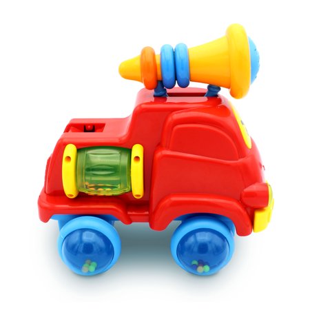 Kids Pull Apart Fire Truck Baby Car Rattle Stem Toy Rolling Pull Apart Fire Truck Baby Car Rattle
