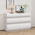 thumbnail image 3 of 6-Drawer No-Handle Modern Wood Storage Dresser with Deep Sliding Drawers, Spacious Storage for Living Room, Hallway & Entryway, White Durable Design, 3 of 9